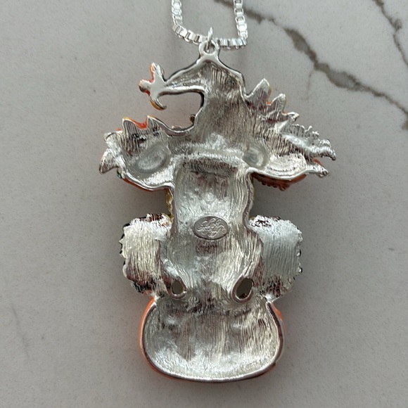 Kirks Folly Whimsical Witchy Owl On Pumpkin Silver Tone Adjustable Necklace - Picture 9 of 14